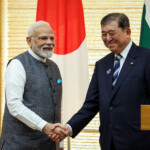 India's Prime Minister Narendra Modi and Japan's Prime Minister Shigeru Ishiba shake hands during a joint press conference in Tokyo, Japan August 29, 2025. Takashi Aoyama/Pool via REUTERS