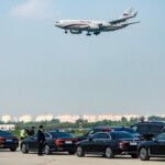 A plane of Russian President Vladimir Putin descends before landing at an airport, as Putin arrives for the Shanghai Cooperation Organisation (SCO) summit in Tianjin, China August 31, 2025. Sputnik/Vladimir Smirnov/Pool via REUTERS ATTENTION EDITORS - THIS IMAGE WAS PROVIDED BY A THIRD PARTY.