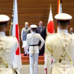 PM Narendra Modi arrives at Kantei, the official residence of PM of Japan, to a ceremonial welcome and Guard of Honour