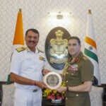 New Delhi: Adm Dinesh K Tripathi, CNS, met Lt Gen Simon Stuart, Chief of the Australian Army at Naval Headquarters