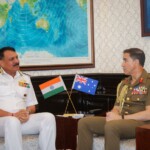New Delhi: Adm Dinesh K Tripathi, CNS, met Lt Gen Simon Stuart, Chief of the Australian Army at Naval Headquarters