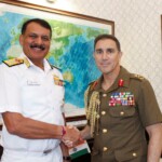 New Delhi: Adm Dinesh K Tripathi, CNS, met Lt Gen Simon Stuart, Chief of the Australian Army at Naval Headquarters