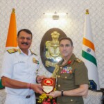 New Delhi: Adm Dinesh K Tripathi, CNS, met Lt Gen Simon Stuart, Chief of the Australian Army at Naval Headquarters