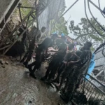 Relief Column of White Knight Corps at Ardhkuwari, Katra in concert with rescue parties of Shrine board, JKP and CRPF are assisting the victims of landslide