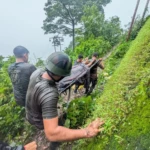 Relief Column of White Knight Corps at Ardhkuwari, Katra in concert with rescue parties of Shrine board, JKP and CRPF are assisting the victims of landslide