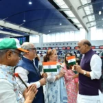 Defence Minister Rajnath Singh was welcomed by the Indian diaspora and members of the Indian Association in Morocco