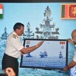 Adm Dinesh K Tripathi, CNS, during his official visit to Sri Lanka, hosted a Deck Reception onboard Indian Navy's stealth frigate INS Satpura at Colombo