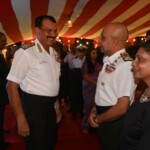 Adm Dinesh K Tripathi, CNS, during his official visit to Sri Lanka, hosted a Deck Reception onboard Indian Navy's stealth frigate INS Satpura at Colombo