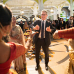 British Prime Minister Keir Starmer attends a ceremony to celebrate the approaching Diwali festival, during his visit to India, in Mumbai, India, October 8, 2025. Stefan Rousseau/Pool via REUTERS