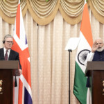 Prime Minister Sir Keir Starmer and the Prime Minister of India, Narendra Modi, deliver a statement to the press at Raj Bhavan, in Mumbai. The PM is visiting India to promote the recently signed trade deal with the south Asian nation. Picture date: Thursday October 9, 2025. Stefan Rousseau/Pool via REUTERS