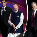 MUMBAI, INDIA - OCTOBER 9: British Prime Minister Keir Starmer and Prime Minister of India Narendra Modi attend the Global Fintech Fest on October 9, 2025 in Mumbai, India. Leon Neal/Pool via REUTERS
