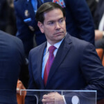 U.S. Secretary of State Marco Rubio arrives before President Donald Trump speaks to the Knesset, Monday, Oct. 13, 2025, in Jerusalem. Evan Vucci/Pool via REUTERS