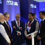 PM Narendra Modi and PM Keir Starmer of UK visited the Business Expo at the Global Fintech Fest 2025, Jio World Convention Centre, Mumbai