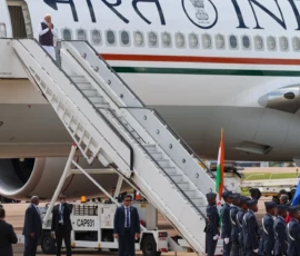 Narendra Modi landed in Johannesburg for the G20 Summit related engagements