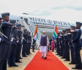 Narendra Modi landed in Johannesburg for the G20 Summit related engagements