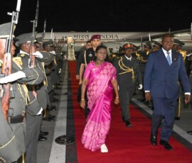 President Droupadi Murmu has landed in Luanda, the capital city of Angola