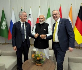 PM Narendra Modi held a meeting with Australian PM Anthony Albanese and Canadian PM Mark Carney, on the sidelines of the G20 Summit in Johannesburg.