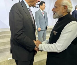 PM Narendra Modi met German Chancellor Friedrich Merz, on the sidelines of the G20 Summit in Johannesburg.