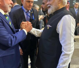 PM Narendra Modi met Brazilian President Lula on the sidelines of the G20 Summit in Johannesburg.