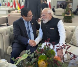 PM Narendra Modi spoke with Vietnamese PM Phạm Minh Chính, on the sidelines of the G20 Summit in Johannesburg.