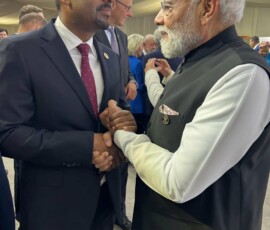 PM Narendra Modi met Ethiopia's Prime Minister Abiy Ahmed Ali during the G20 Summit in Johannesburg.