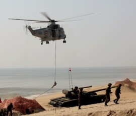 Glimpses of Exercise Trishul 2025 from Madhavpur Beach, Porbandar, Gujarat,