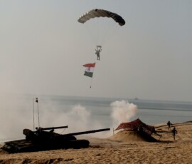 Glimpses of Exercise Trishul 2025 from Madhavpur Beach, Porbandar, Gujarat,