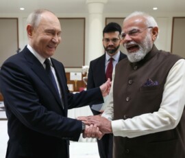 Prime Minister Narendra Modi welcomed President Vladimir Putin at 7, Lok Kalyan Marg, New Delhi
