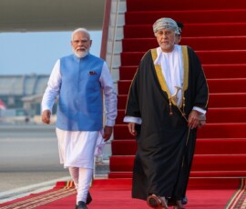 PM Narendra Modi has arrived in Muscat, Oman and he was received by the Deputy Prime Minister for Defence Affairs Sayyid Shihab bin Tarik Al Said and was accorded a ceremonial welcome