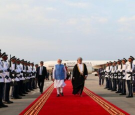 PM Narendra Modi has arrived in Muscat, Oman and he was received by the Deputy Prime Minister for Defence Affairs Sayyid Shihab bin Tarik Al Said and was accorded a ceremonial welcome
