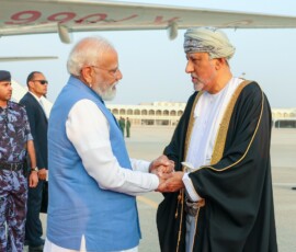 PM Narendra Modi has arrived in Muscat, Oman and he was received by the Deputy Prime Minister for Defence Affairs Sayyid Shihab bin Tarik Al Said and was accorded a ceremonial welcome