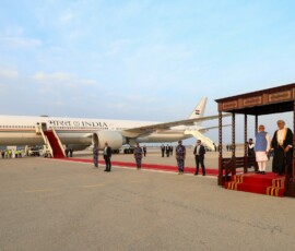 PM Narendra Modi has arrived in Muscat, Oman and he was received by the Deputy Prime Minister for Defence Affairs Sayyid Shihab bin Tarik Al Said and was accorded a ceremonial welcome