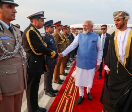 PM Narendra Modi has arrived in Muscat, Oman and he was received by the Deputy Prime Minister for Defence Affairs Sayyid Shihab bin Tarik Al Said and was accorded a ceremonial welcome