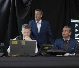 Chairman of the Joint Chiefs of Staff Gen. Dan Caine, CIA Director John Ratcliffe and Department of War Secretary Pete Hegseth monitor U.S. military operations in Venezuela, from Mar-a-Lago Club in Palm Beach, Florida, on Saturday, January 3, 2026. (Official White House Photo by Molly Riley)