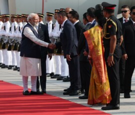 PM Narendra Modi landed in Kuala Lumpur where he was welcomed by the Prime Minister of Malaysia Anwar Ibrahim at the airport