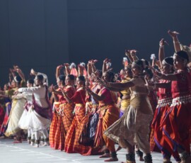 Glimpses of PM Narendra Modi interacting with the Indian diaspora at a community programme in Kuala Lumpur
