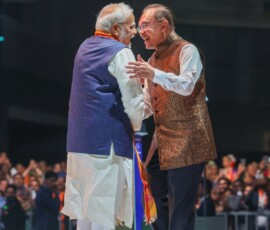Glimpses of PM Narendra Modi interacting with the Indian diaspora at a community programme in Kuala Lumpur
