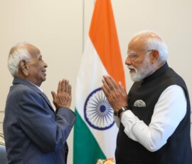 PM Narendra Modi met Indian National Army veteran Shri Jeyaraj Raja Rao in Malaysia