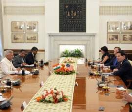 United States Secretary of State Marco Rubio, holds talks with India’s Minister of External Affairs S. Jaishankar, in New Delhi, India, May 24, 2026. Julia Demaree Nikhinson/Pool via REUTERS