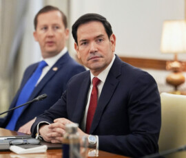 U.S. Secretary of State Marco Rubio and U.S. Ambassador to India Sergio Gor, hold talks with India’s Minister of External Affairs S. Jaishankar (not pictured), in New Delhi, India, May 24, 2026. Julia Demaree Nikhinson/Pool via REUTERS