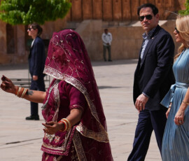 Indian artists perform as United States Secretary of State Marco Rubio and his wife, Jeanette Rubio, tour Amber Fort in Jaipur, India, Monday, May 25, 2026. Julia Demaree Nikhinson/Pool via REUTERS