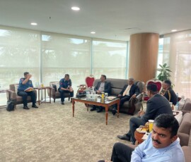Navy Chief Admiral Dinesh K Tripathi began his official visit to Myanmar. Amb Abhay Thakur received him at Yangon airport.
