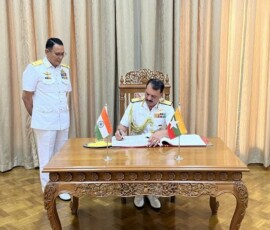 As part of the ongoing visit to Myanmar, Adm Dinesh K Tripathi, CNS, held discussions with Adm Htein Win, Commander-in-Chief of Myanmar Navy at Nay Pyi Taw