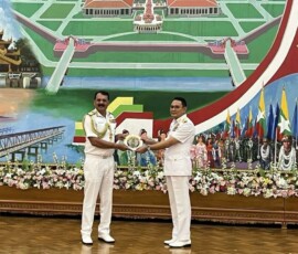 As part of the ongoing visit to Myanmar, Adm Dinesh K Tripathi, CNS, held discussions with Adm Htein Win, Commander-in-Chief of Myanmar Navy at Nay Pyi Taw