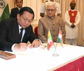 The Governor of Maharashtra Jishnu Dev Varma hosted a reception in honour of the President of Myanmar, U Min Aung Hlaing and the high-level delegation accompanying him at Maharashtra Lok Bhavan Mumbai
