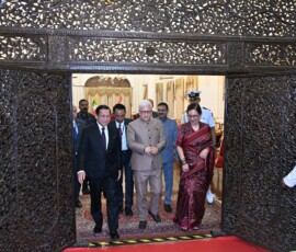 The Governor of Maharashtra Jishnu Dev Varma hosted a reception in honour of the President of Myanmar, U Min Aung Hlaing and the high-level delegation accompanying him at Maharashtra Lok Bhavan Mumbai