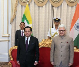 The Governor of Maharashtra Jishnu Dev Varma hosted a reception in honour of the President of Myanmar, U Min Aung Hlaing and the high-level delegation accompanying him at Maharashtra Lok Bhavan Mumbai