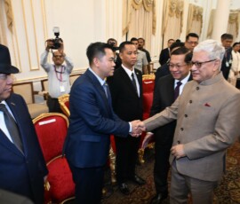 The Governor of Maharashtra Jishnu Dev Varma hosted a reception in honour of the President of Myanmar, U Min Aung Hlaing and the high-level delegation accompanying him at Maharashtra Lok Bhavan Mumbai