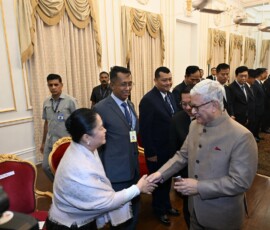 The Governor of Maharashtra Jishnu Dev Varma hosted a reception in honour of the President of Myanmar, U Min Aung Hlaing and the high-level delegation accompanying him at Maharashtra Lok Bhavan Mumbai