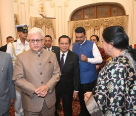 The Governor of Maharashtra Jishnu Dev Varma hosted a reception in honour of the President of Myanmar, U Min Aung Hlaing and the high-level delegation accompanying him at Maharashtra Lok Bhavan Mumbai